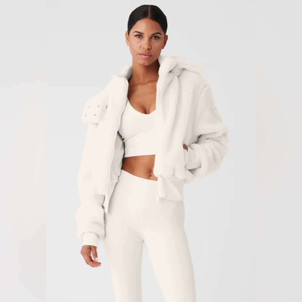 COPY - ALO YOGA - FOXY SHERPA JACKET- IVORY- XS- NWT